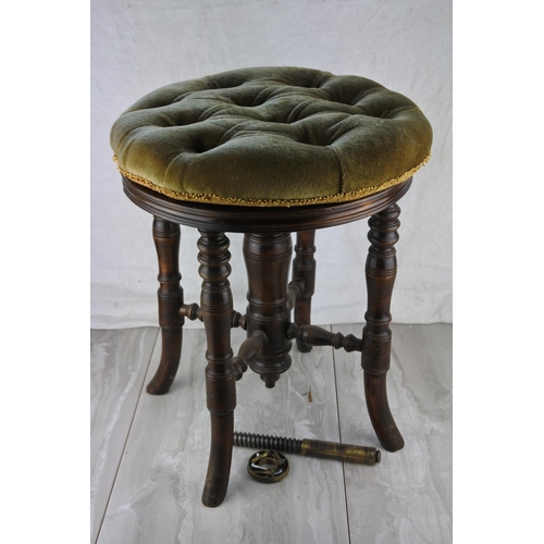 965 - An antique mahogany swivel stool (a/f). approx 46cm.