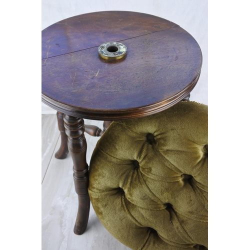 965 - An antique mahogany swivel stool (a/f). approx 46cm.