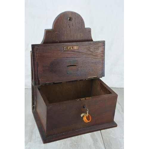 966 - A vintage wall mounted collection box. approx 35x26x17cm.