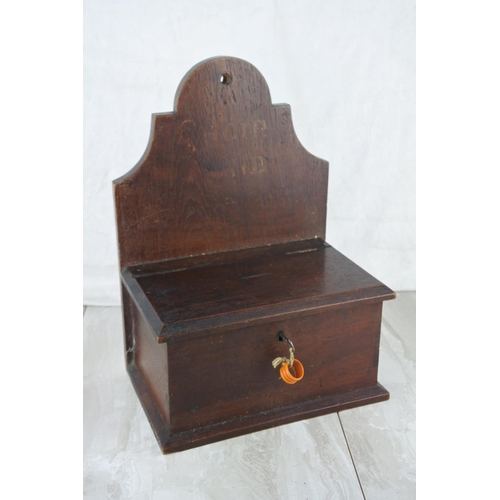 966 - A vintage wall mounted collection box. approx 35x26x17cm.