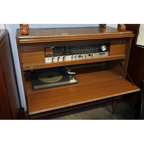 983 - A vintage Grundig music cabinet. approx 82x84x34cm.