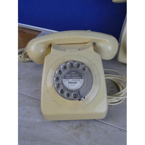 1077 - Two vintage telephones, rewired and internet compatible.