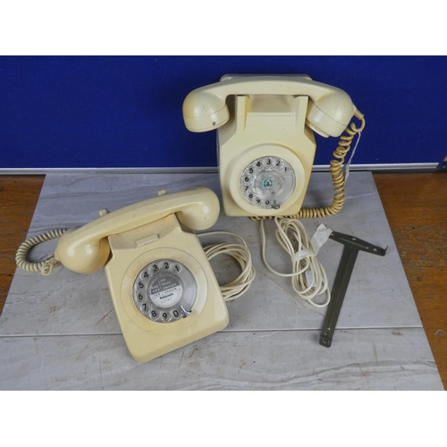 1077 - Two vintage telephones, rewired and internet compatible.