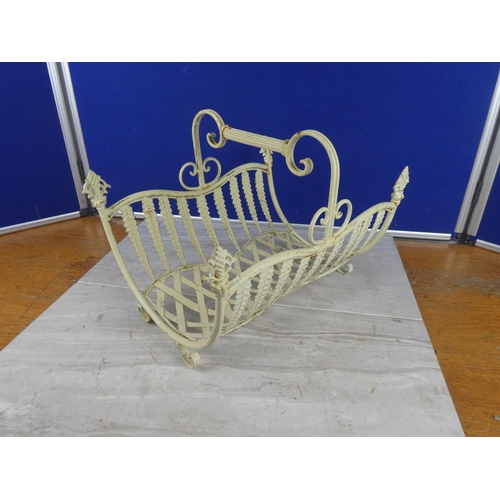 1114 - A metal log basket. approx 37cm.