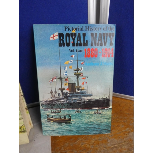 1141 - Volume One and Volume Two 'Pictorial History of the Royal Navy' and more.