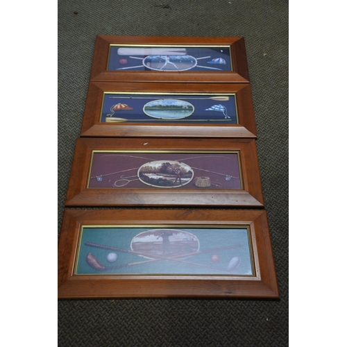 1188 - A set of four framed sporting pictures. approx 15x50cm.