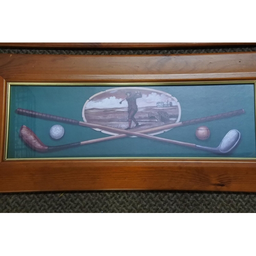 1188 - A set of four framed sporting pictures. approx 15x50cm.