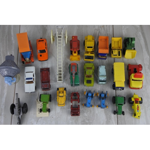 1199 - A lot of vintage, die-cast toy vehicles and more to include Matchbox tractors.