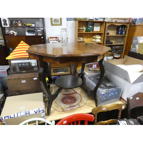 829 - An antique occasional table with undershelf. approx70x90x90cm.