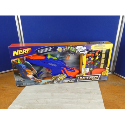 837 - A large boxed Nerf Nitro Motofury Rapid Rally set.