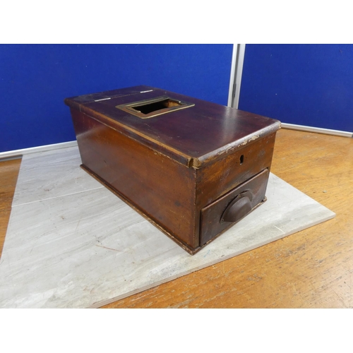 845 - An antique mahogany shop till. approx 18x43x22cm.