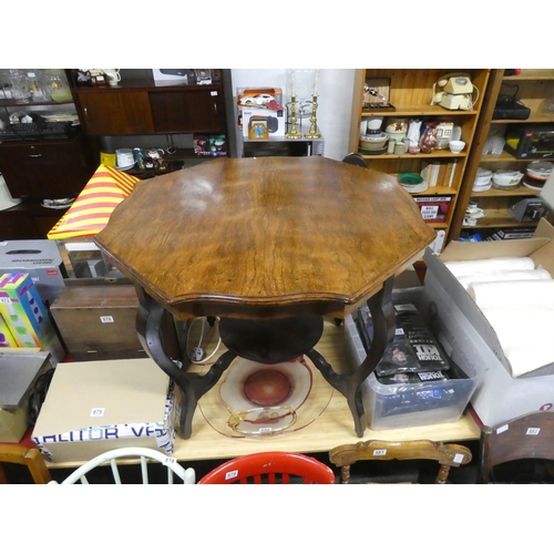 829 - An antique occasional table with undershelf. approx70x90x90cm.