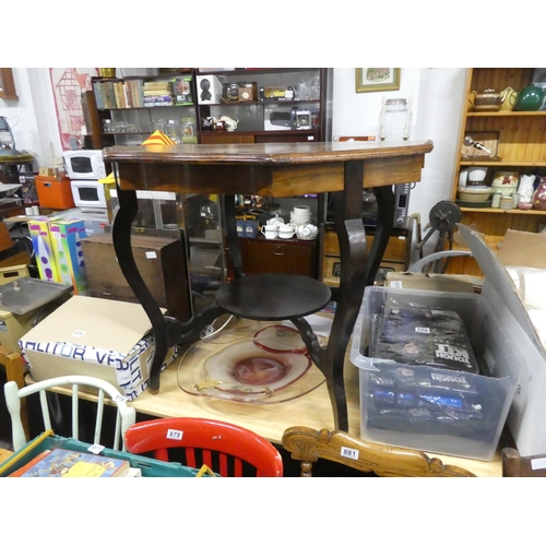 829 - An antique occasional table with undershelf. approx70x90x90cm.