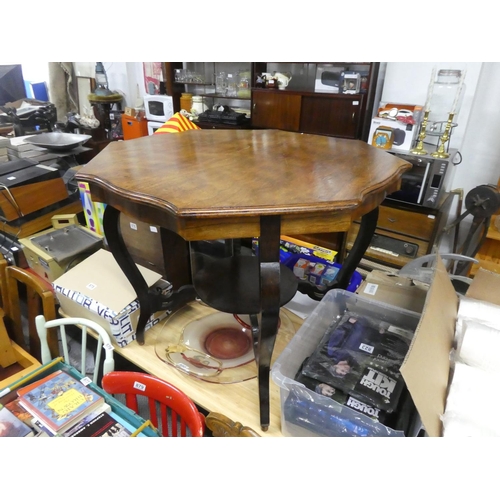 829 - An antique occasional table with undershelf. approx70x90x90cm.