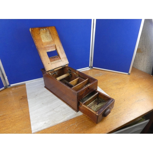 845 - An antique mahogany shop till. approx 18x43x22cm.