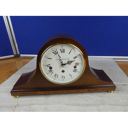 858 - An O Comitti & Son, London mantle clock. 
 approx 39x21cm