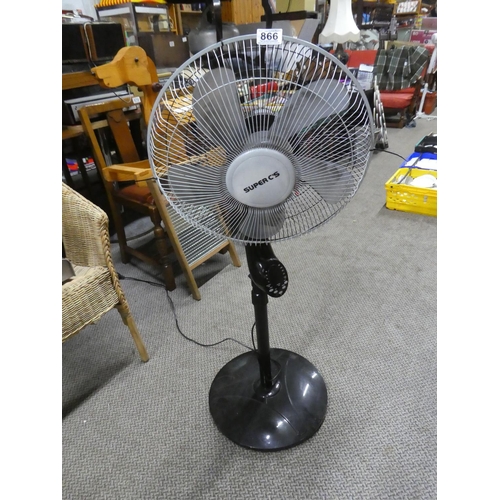 866 - A Super C'S floor standing fan. approx 106cm.