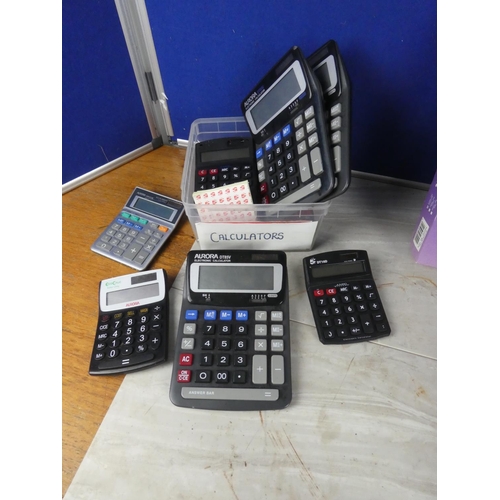 884 - A lot of assorted calculators, files and more.