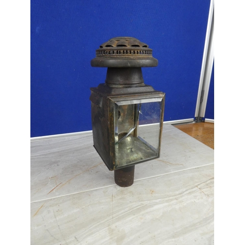 902 - An antique carriage lantern (a/f).