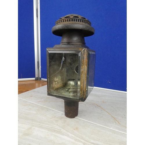 902 - An antique carriage lantern (a/f).