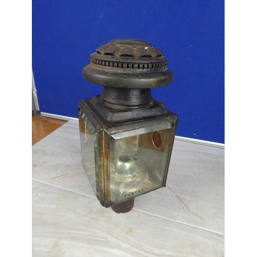 902 - An antique carriage lantern (a/f).