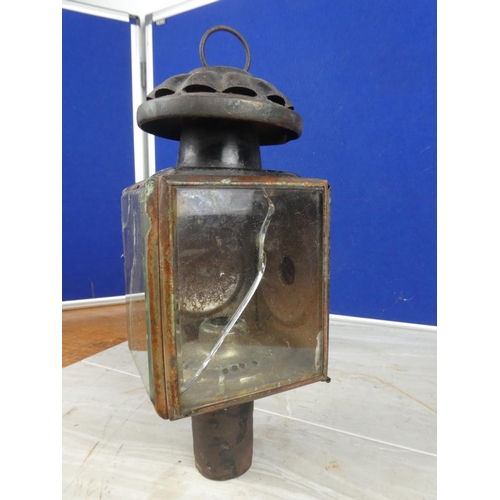 903 - An antique carriage lantern (a/f).