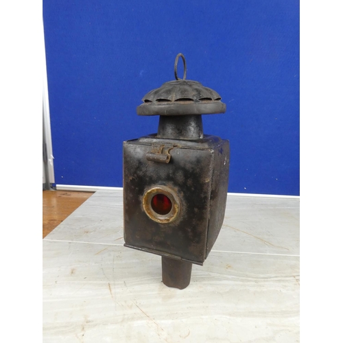 903 - An antique carriage lantern (a/f).