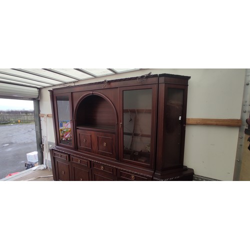 956 - A large mahogany display cabinet.