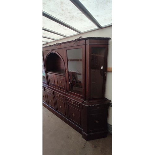 956 - A large mahogany display cabinet.