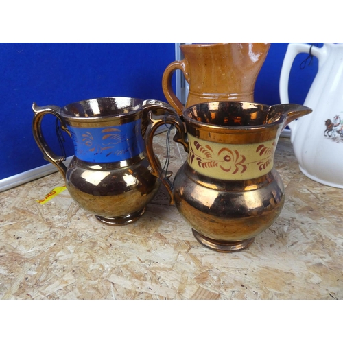 1257 - Two vintage Lustre ware jugs and more.