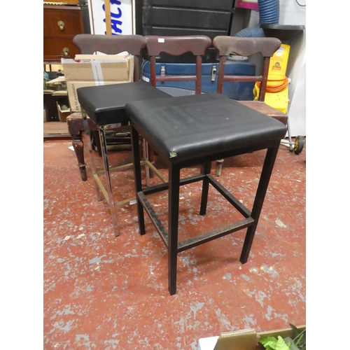 1287 - Two metal framed stools.