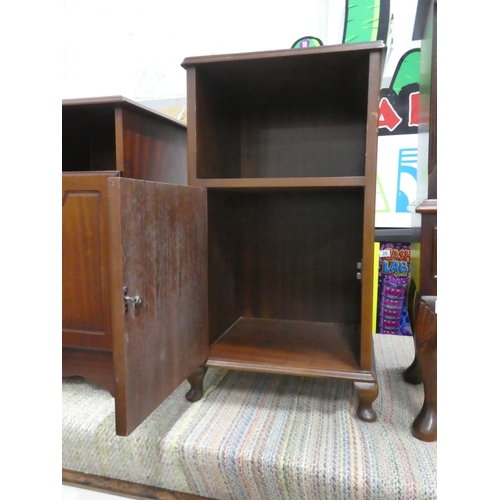 1314 - A bedside locker with decorative brass fittings.