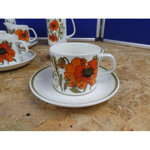 1331 - A stunning J & G Meakin pottery coffee set including cake plate.