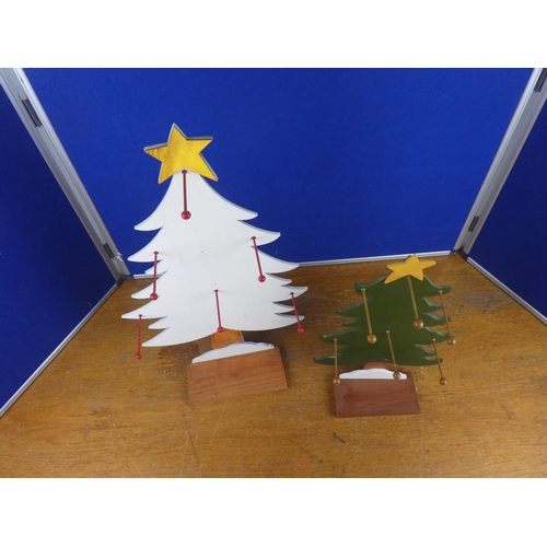 127 - Two wooden Christmas tree display stands.
