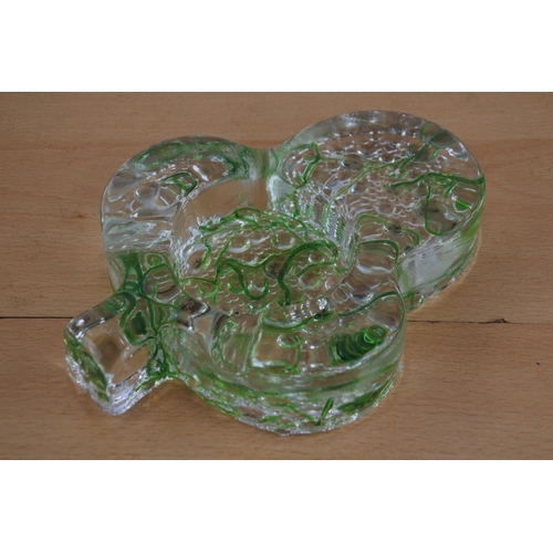 438 - A stunning large shamrock glass ashtray.