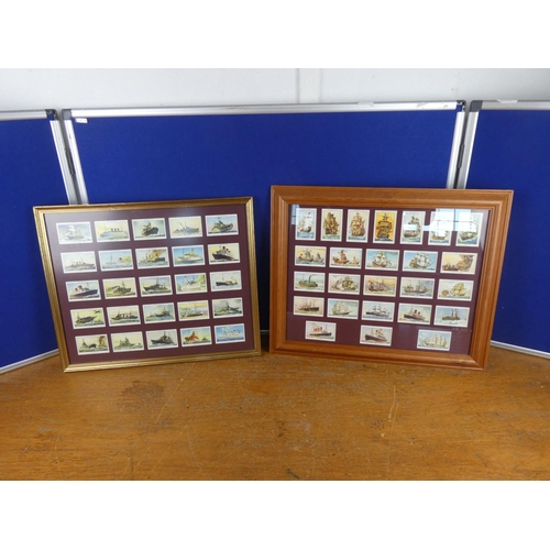 562 - Two framed set of vintage cigarette cards of sailing ships.