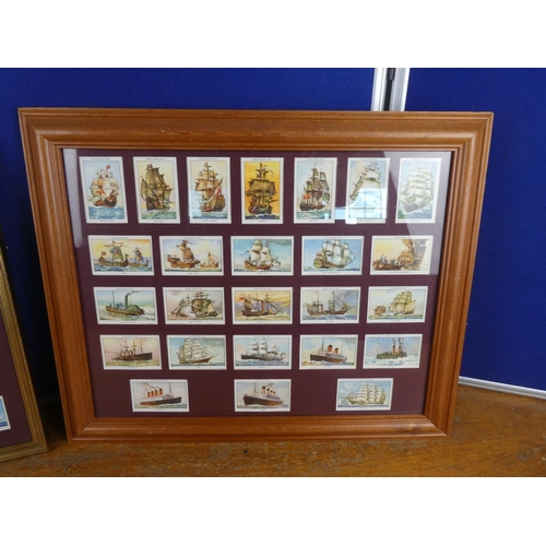 562 - Two framed set of vintage cigarette cards of sailing ships.