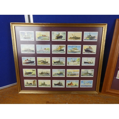 562 - Two framed set of vintage cigarette cards of sailing ships.