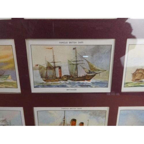 562 - Two framed set of vintage cigarette cards of sailing ships.