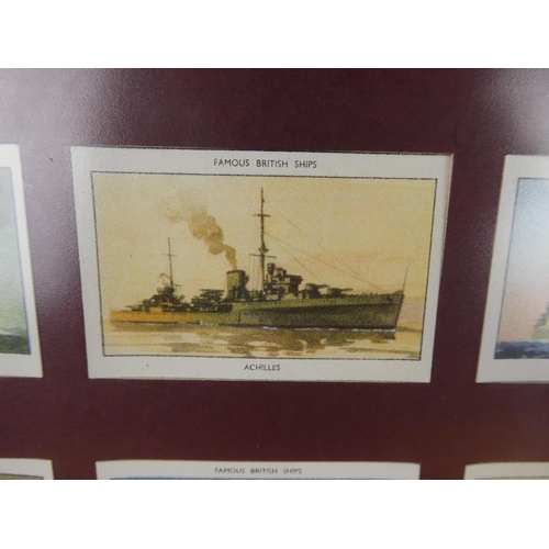 562 - Two framed set of vintage cigarette cards of sailing ships.