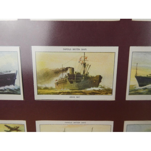 562 - Two framed set of vintage cigarette cards of sailing ships.