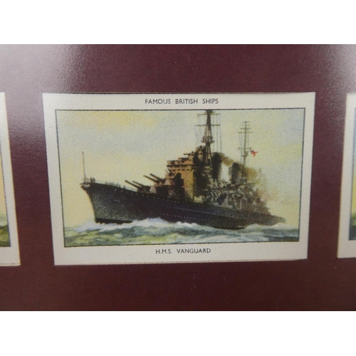 562 - Two framed set of vintage cigarette cards of sailing ships.