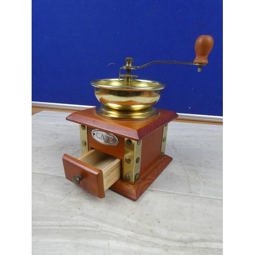 35 - A wooden cased coffee grinder.