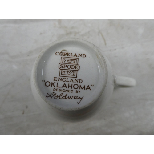 48 - A vintage Copeland Spode 'Oklahoma' pottery coffee set.