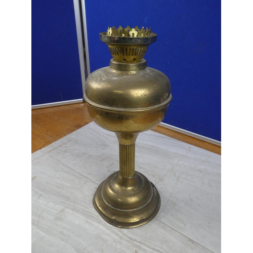 53 - A brass converted oil lamp base. Approx 35cm tall.