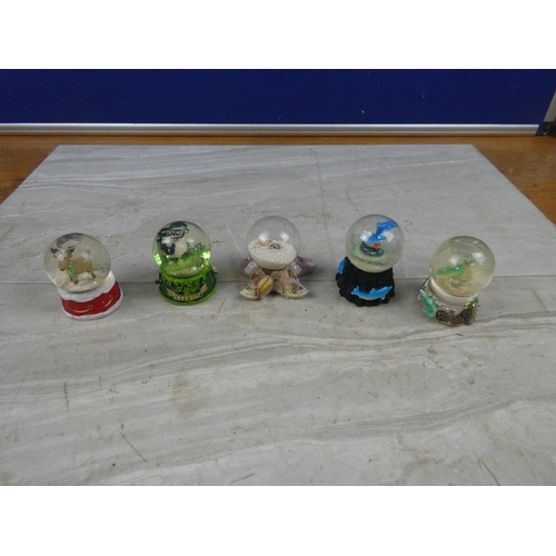 67 - Four small snow globes.