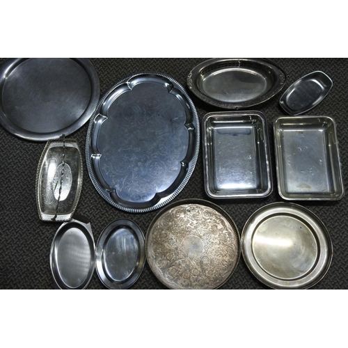 651 - A lot of silver plated trays, baskets and more.