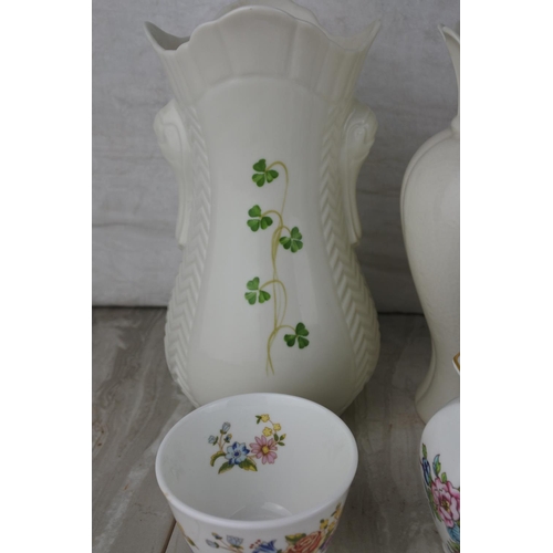 667 - A large Aynsley 'Cottage Garden' vase and more.