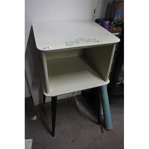 677 - A vintage upcycled bedside cabinet. Approx 74x40x40cm.