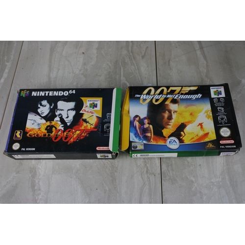 695 - Two boxed Nintendo 64 cartridges 'James Bond- Golden Eye' and 'James Bond - The World is not Enough'... 